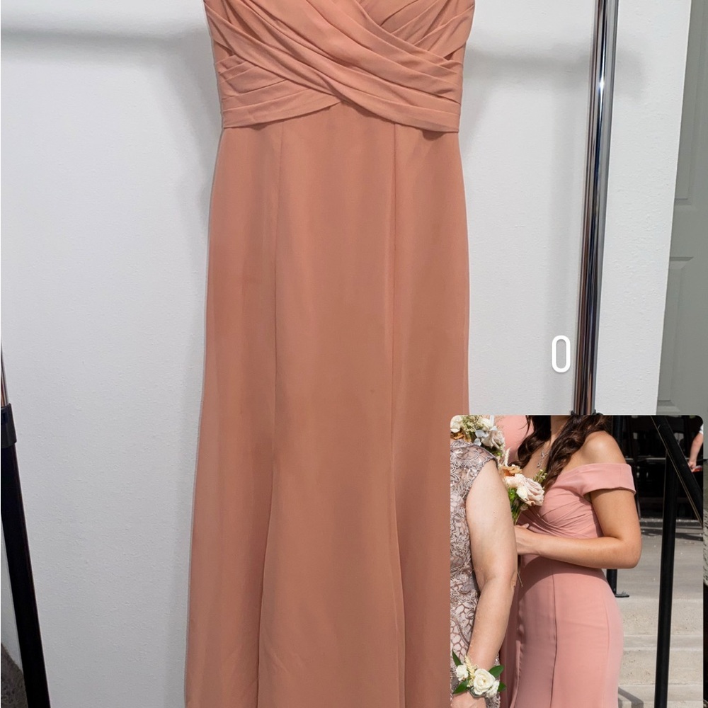 Elegant Peach Off-Shoulder Dress